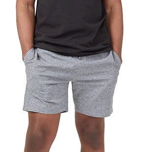度物思仁夏男梭织短裤日常运动休闲松紧腰弹力汉麻料抑菌透气