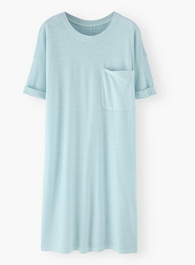 度物思仁夏季女T恤式宽松棉麻连衣裙天然汉麻抑菌防晒有机棉亲肤