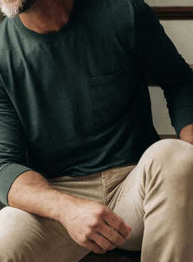 汉麻时代春夏款男棉麻长袖T恤日常休闲汉麻料吸汗抑菌有机棉亲肤