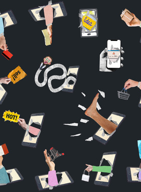 视频素材消费主义购物陷阱促销买买买撕纸拼贴动画MG214