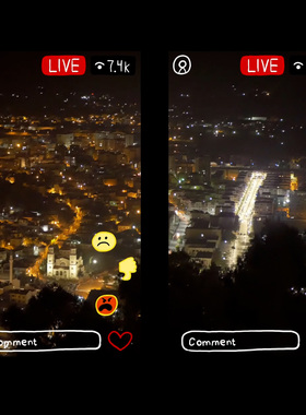 视频素材卡通手绘直播画面LIVE竖屏爱心弹幕动画MG216