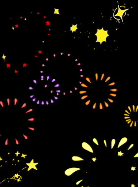 视频素材卡通可爱手绘节日烟花庆典礼花星星爱心动画MG036