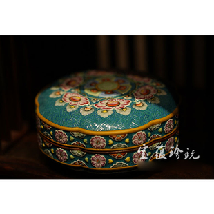 宝蕴阁景德镇手绘陶瓷珐琅彩家居客厅摆件珐琅彩琉璃长安盒