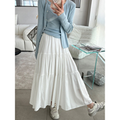 裙子2025新款 momo大姐姐秋季 温柔风白色半身裙女长款 小个子蛋糕裙