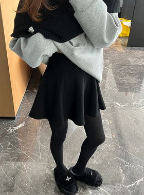 气质显瘦小个子短款伞裙2025冬季新款修身百搭半身裙高腰a字短裙