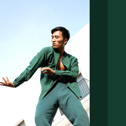 涂一丨NE1002款现代舞衬衣春秋厚款练功服男女同款宽松长袖舞蹈服