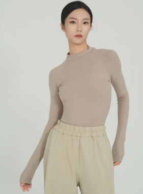 涂一TT2219现代舞蹈练功服女式紧身长袖黑色连体穿搭体操服艺考生