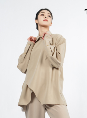 涂一丨TF0112现代舞蹈衬衣夏季薄款黑色练功服男女飘逸宽松表演服