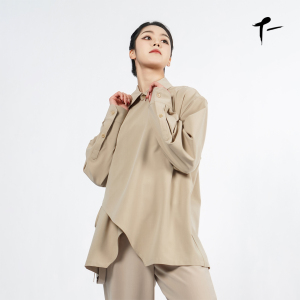 涂一丨TF0112现代舞蹈衬衣夏季薄款黑色练功服男女飘逸宽松表演服