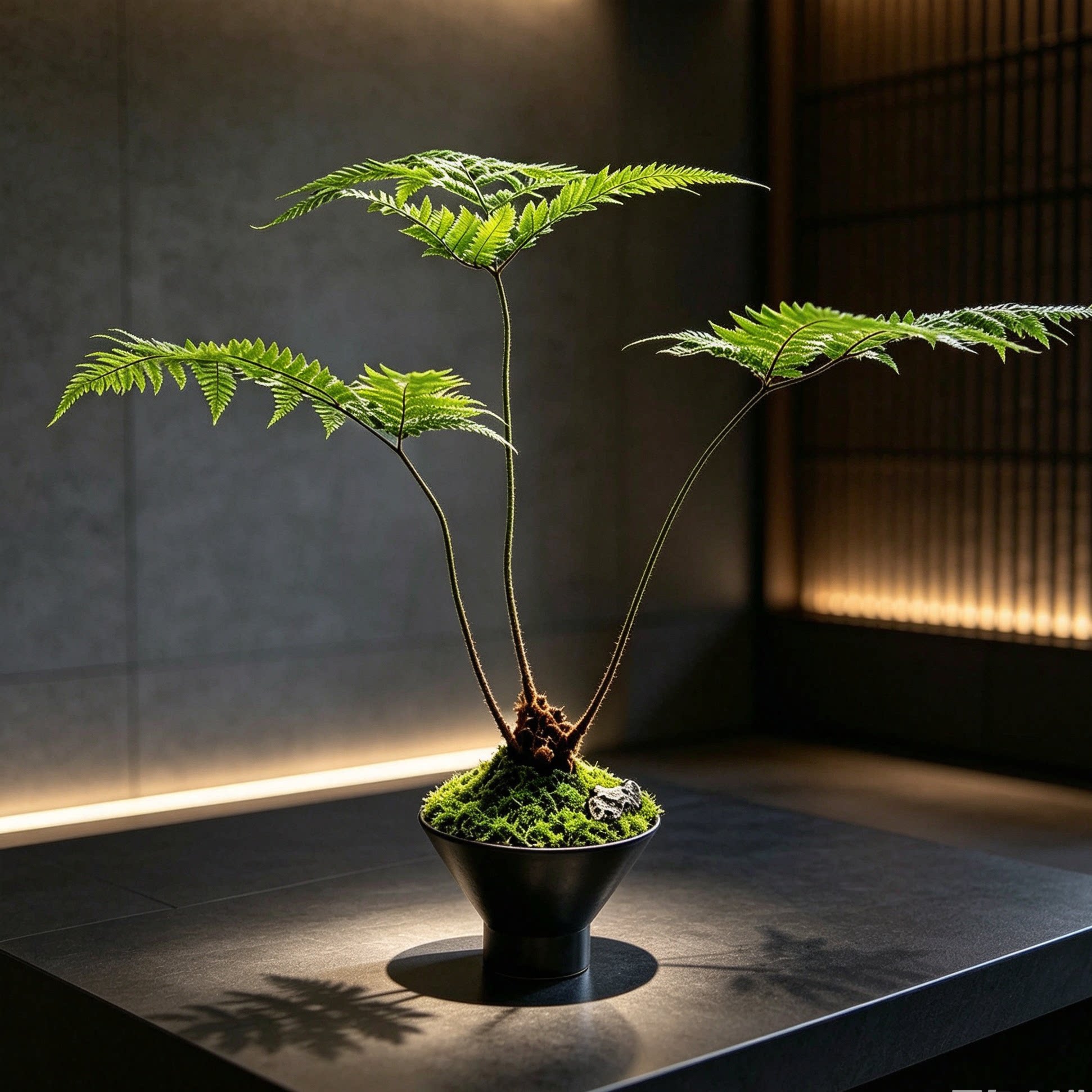 蕨类植物红磷蕨盆栽办公室桌面绿桌面绿植