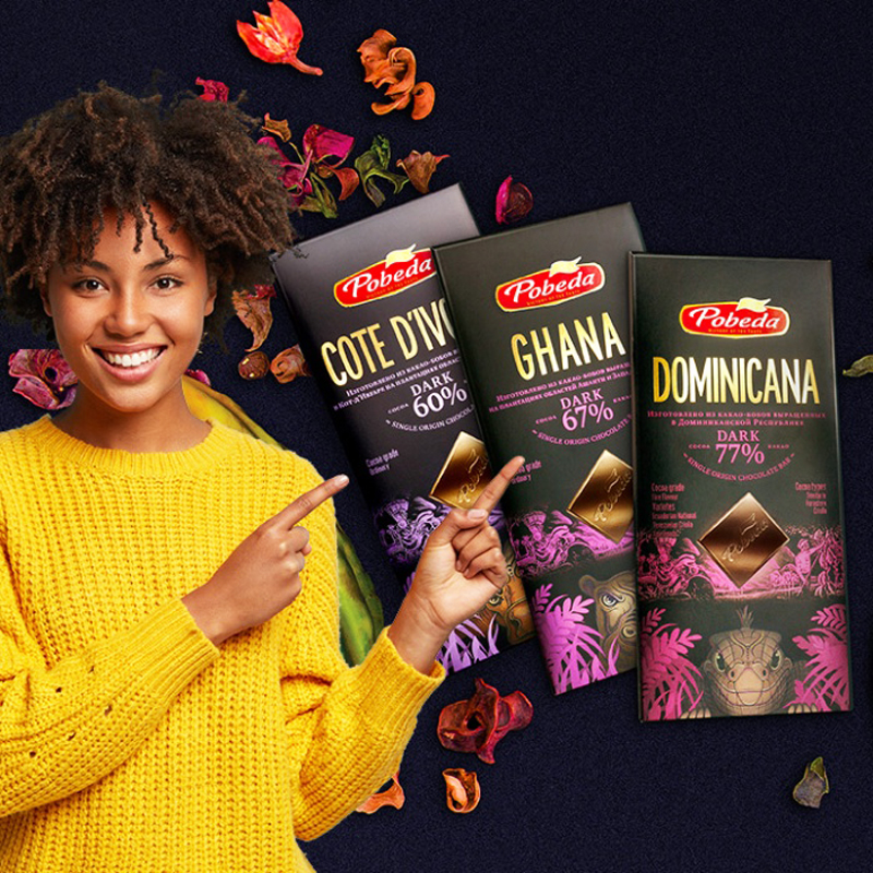 俄罗斯进口巧可胜可可脂黑巧克力