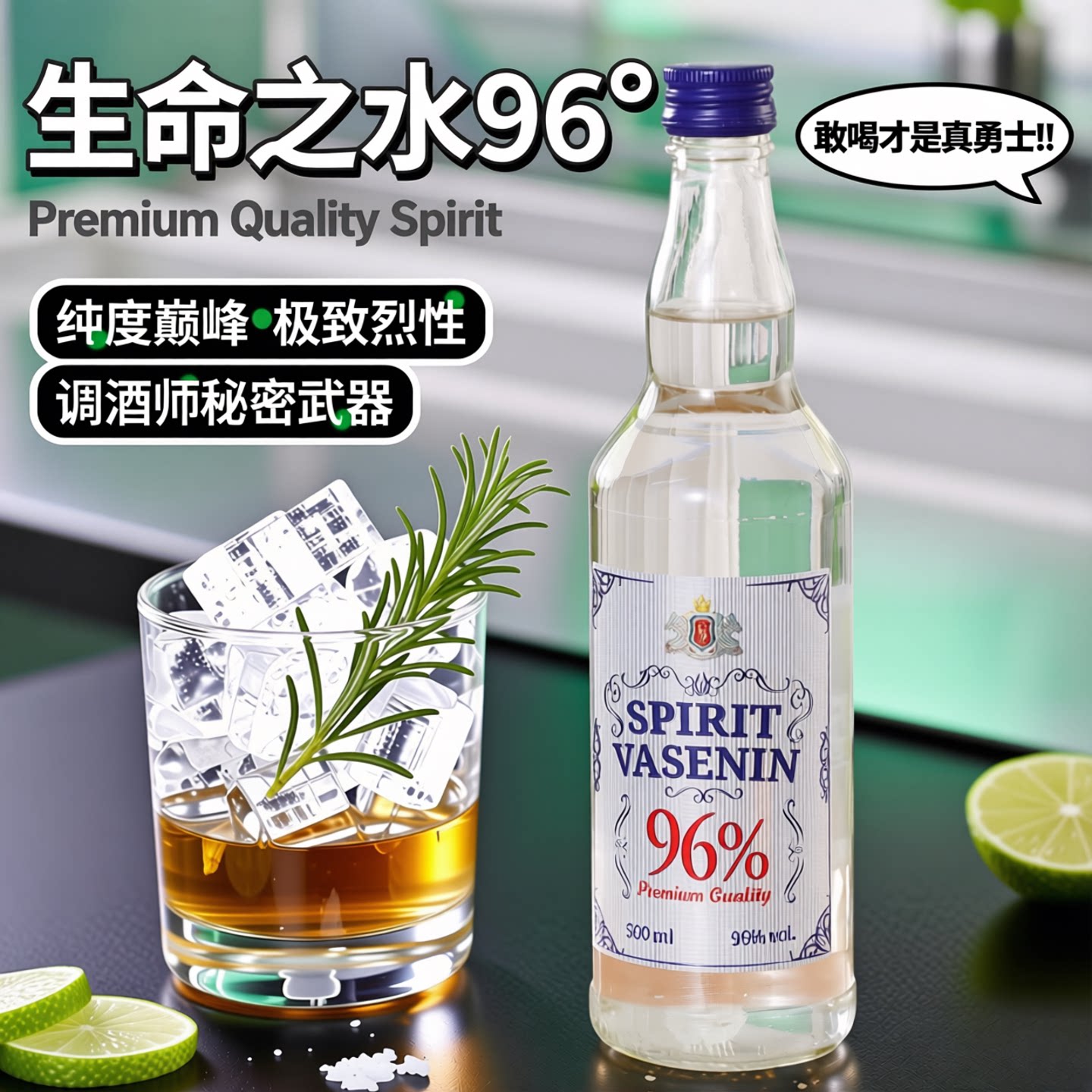 生命之水96度伏特加VODKA白俄罗斯进口瓶装高度酒烈酒鸡尾酒洋酒