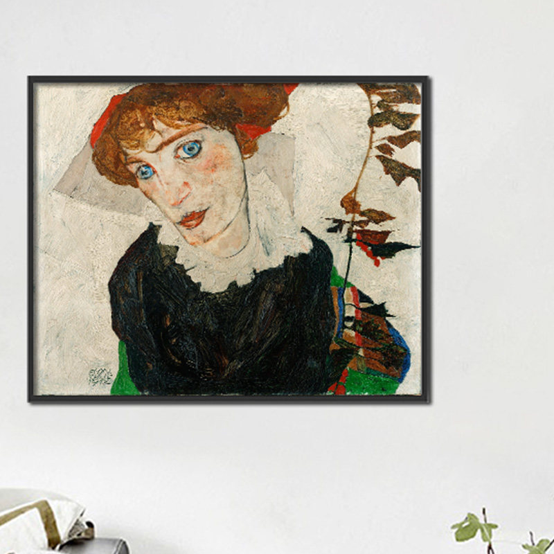 席勒沃莉画像横款喷绘印制无框纯棉油画布画芯欧式客厅卧室装饰画