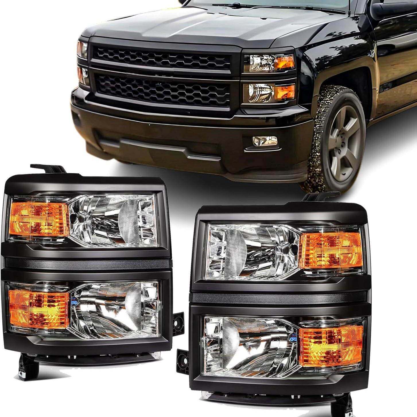 适用于 2014-2015 雪佛兰 Silverado 1500 皮卡大灯组件卤素大灯