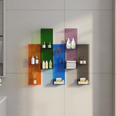 墙上置物架亚克力展示架墙壁墙面免打孔挂墙床头浴室彩色书架壁挂