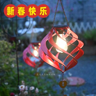 饰灯风能旋转LED景观灯 花园先生太阳能挂灯户外庭院装