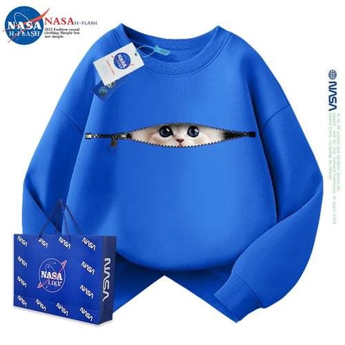 NASA联名秋冬儿童卫衣拉链猫咪