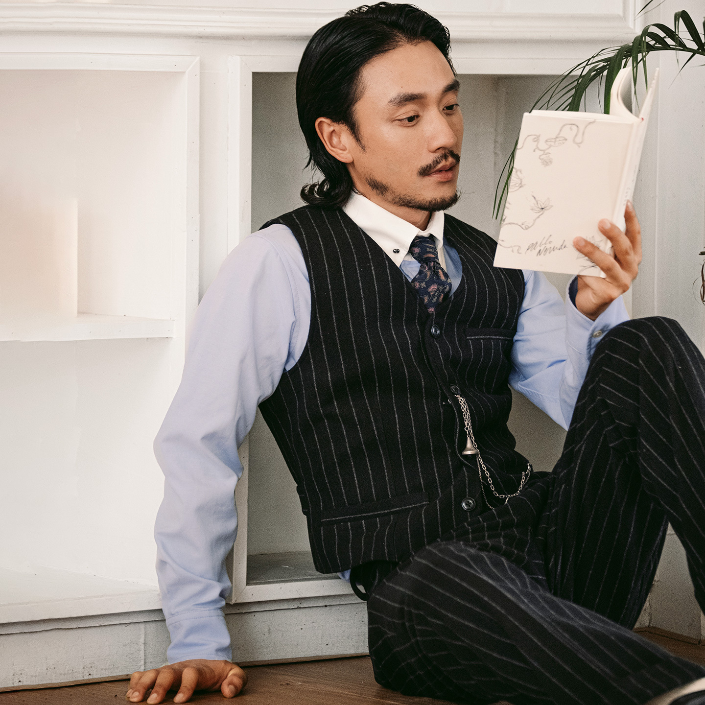 SOARIN英伦复古竖条纹西装马甲男 绅士商务休闲修身婚礼马夹背心