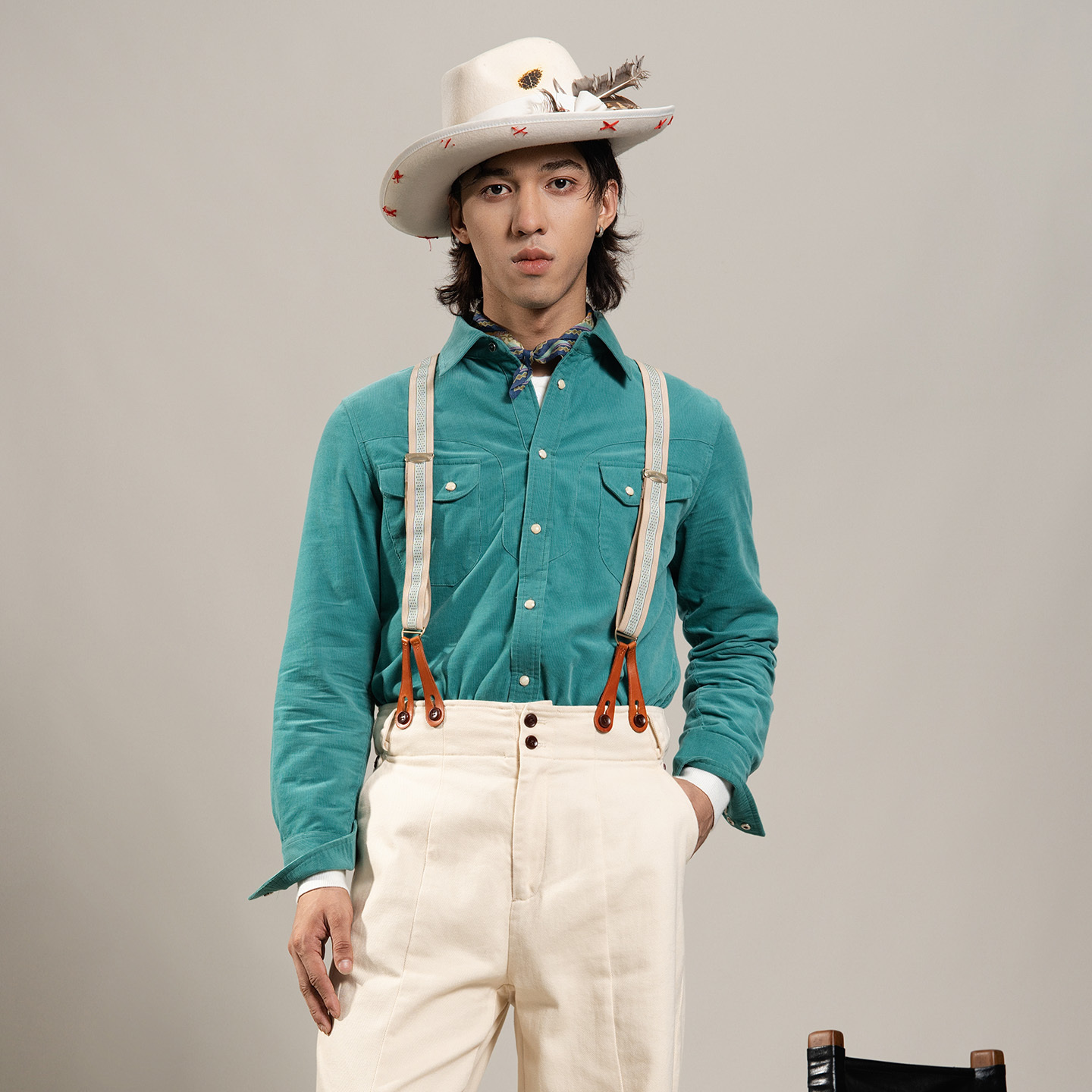 SOARIN【三色】美式复古工装灯芯绒长袖衬衫男冬季保暖双口袋衬衣