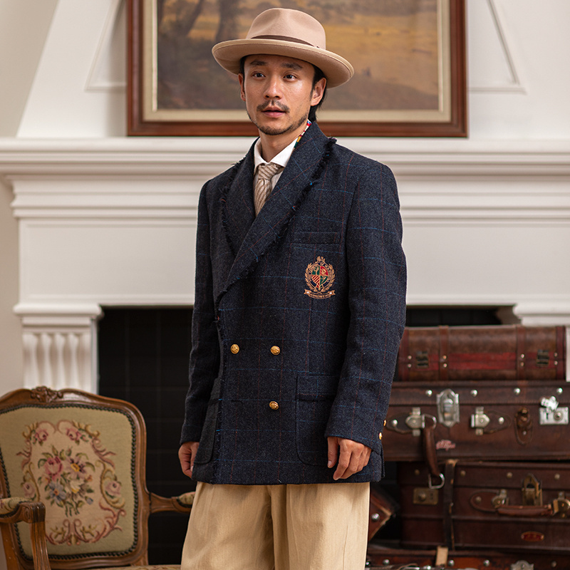 SOARIN复古常青藤格子西装外套男