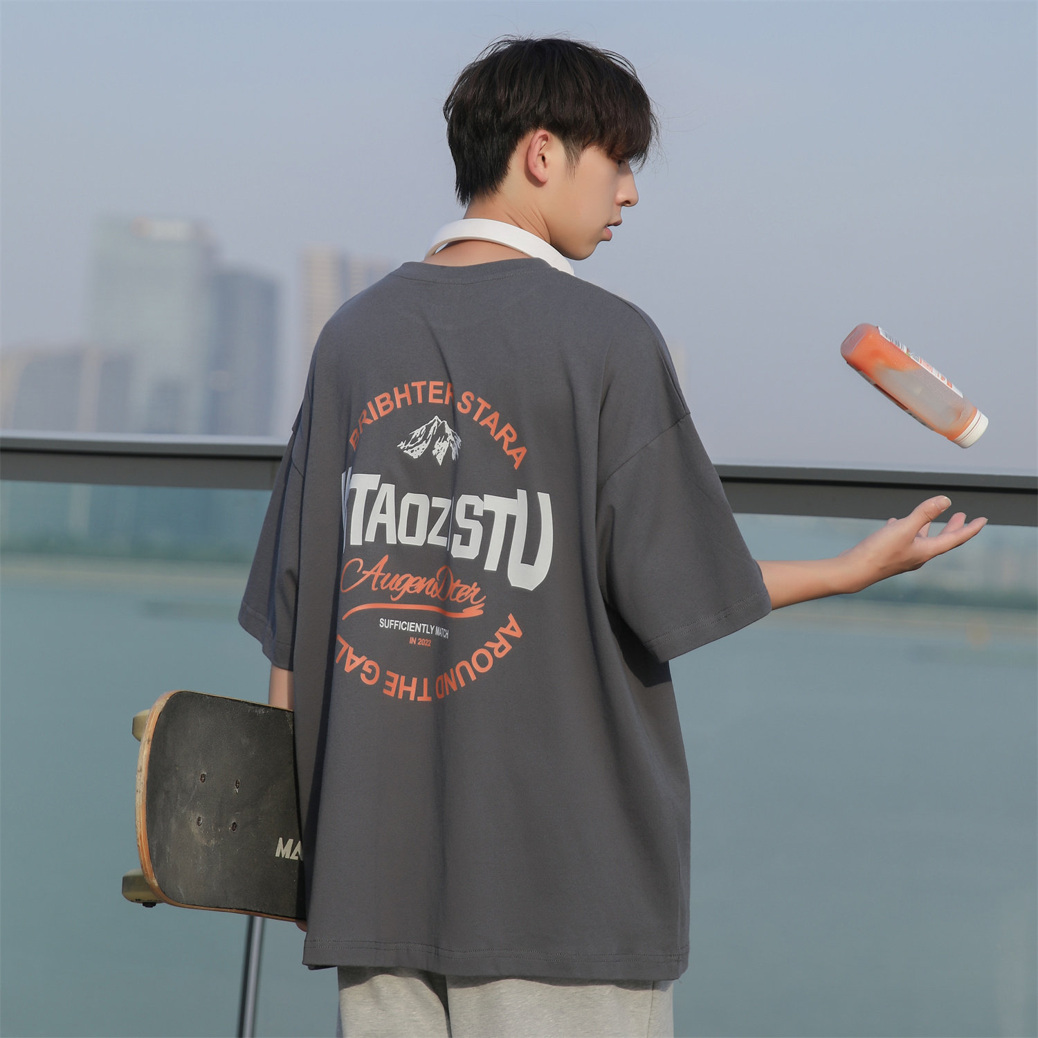 2023夏季新款圆领印花宽松半袖短袖T恤 A336-RT080-P38-限价49图片