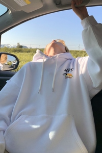 wassup happy花灰色连帽卫衣男士春秋季潮牌美式硬挺重磅休闲外套图片