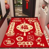 硅藻泥2026新款 地垫红色入户地垫超防滑秒吸水玄关卫生间门口地垫