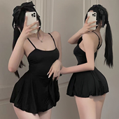 大码 胖MM性感睡裙约会战袍短裙 纯欲吊带睡衣高级感禁欲系2025新款