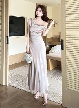 夏季女荡领连衣裙6771小礼服跨境