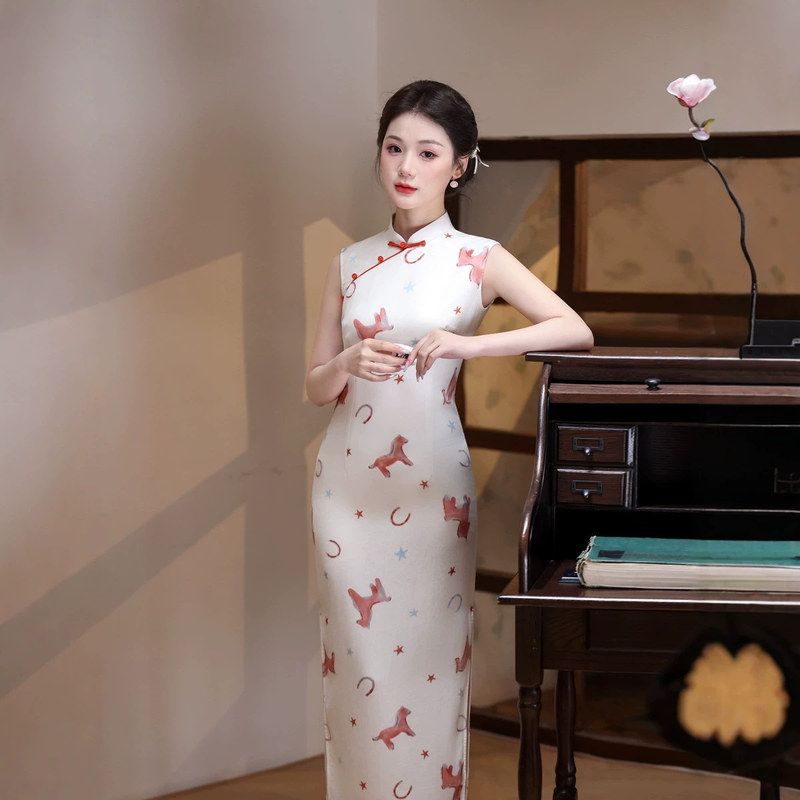 印花新中式国风无袖日常年轻少女