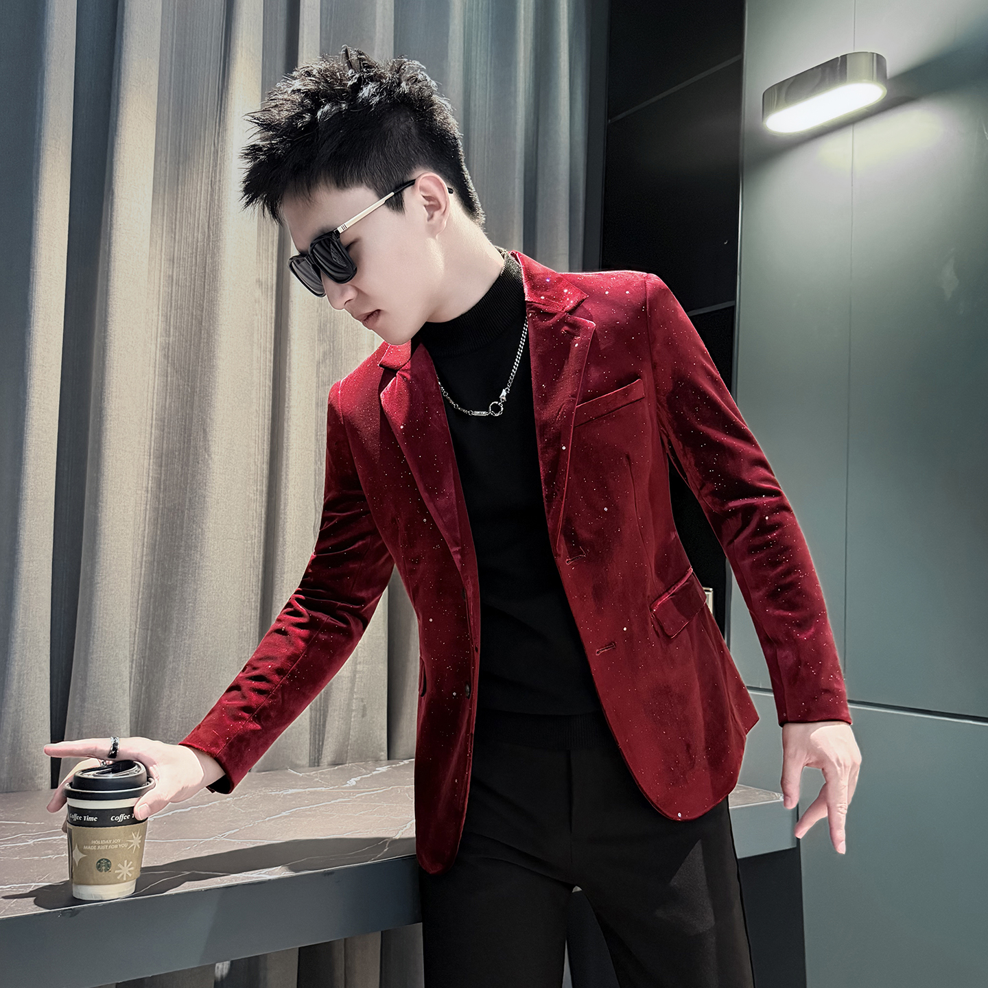 高级感西服男款今年流行外套痞帅