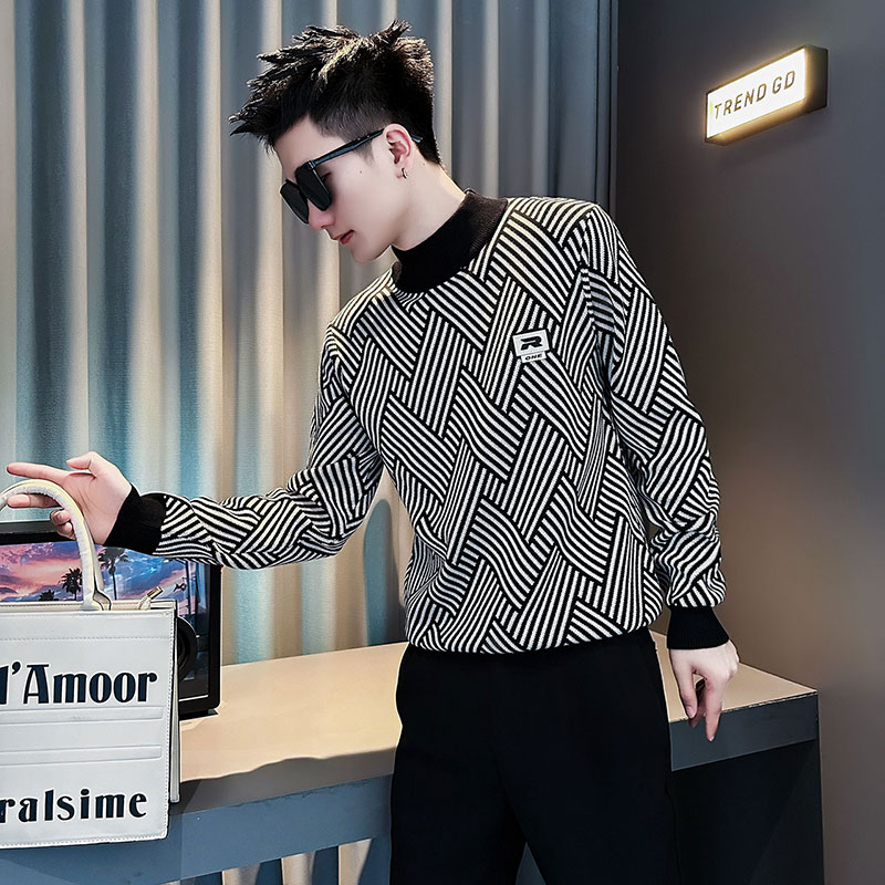 半高领毛衣男士高级感内搭针织