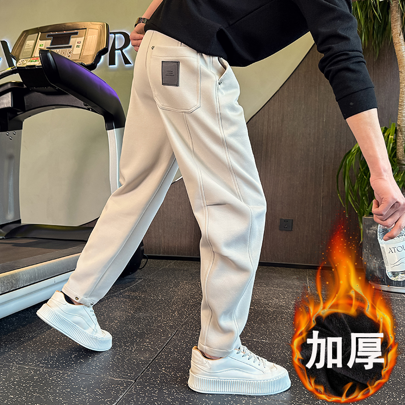 秋冬加厚直筒卫裤男款流行运动裤