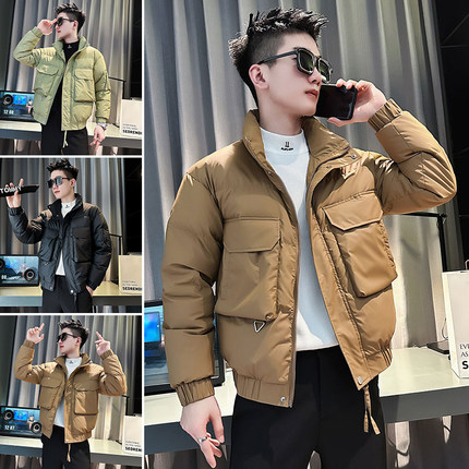 冬季高端羽绒服男款修身潮流棉衣2025新款加厚保暖棉服痞帅风外套