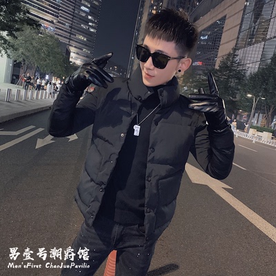 精神小伙加厚棉服潮牌修身秋冬季