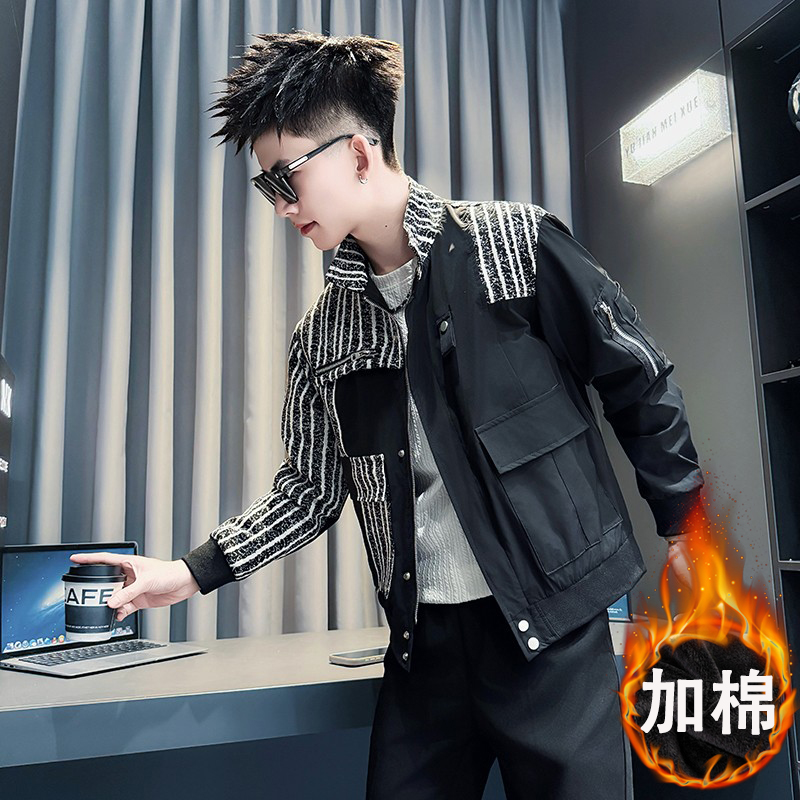 加棉加厚款夹克男士时髦帅气上衣