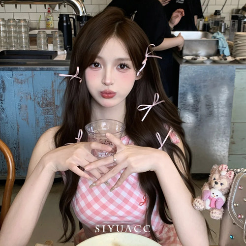 芭蕾风粉色蝴蝶结小发夹甜美发饰