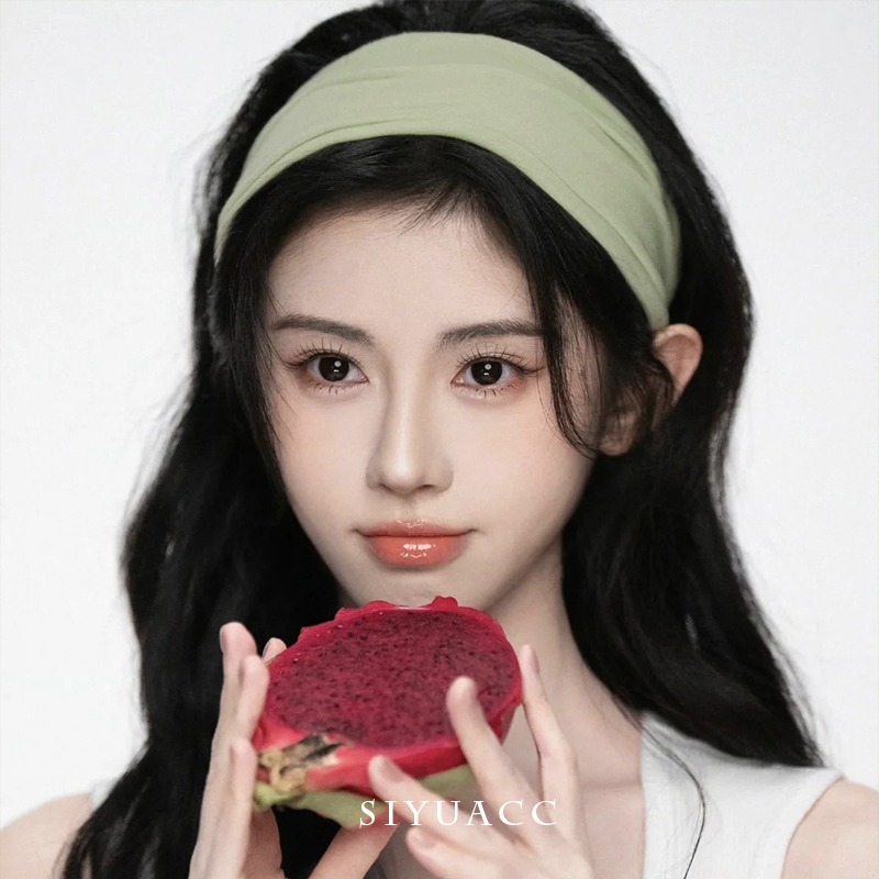 鞠婧祎同款绿色无痕针织发带头带