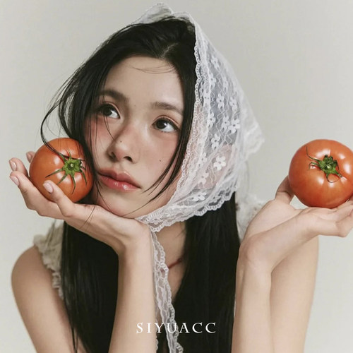 网红同款蕾丝小花三角巾2025新款法式发带甜美包头头巾头饰发饰女