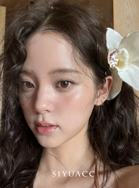 欧阳娜娜同款白色蕙兰花发夹夏季海边度假花朵发卡头花发饰头饰女