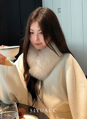 韩版毛领围脖保暖毛毛围巾披肩女