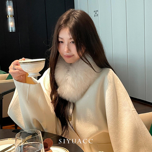 高级感毛绒披肩气质领饰 保暖加厚毛领围脖时尚 韩版 毛毛围巾女冬季