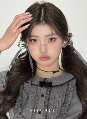 气质灰色蝴蝶结飘带抓夹甜酷双马尾发夹丝带绑发发抓头饰发饰女