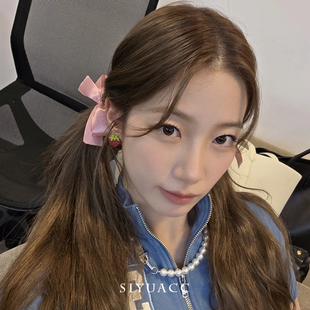 中村一叶同款粉色蝴蝶结发夹2025韩系甜美双马尾发卡头饰发饰女