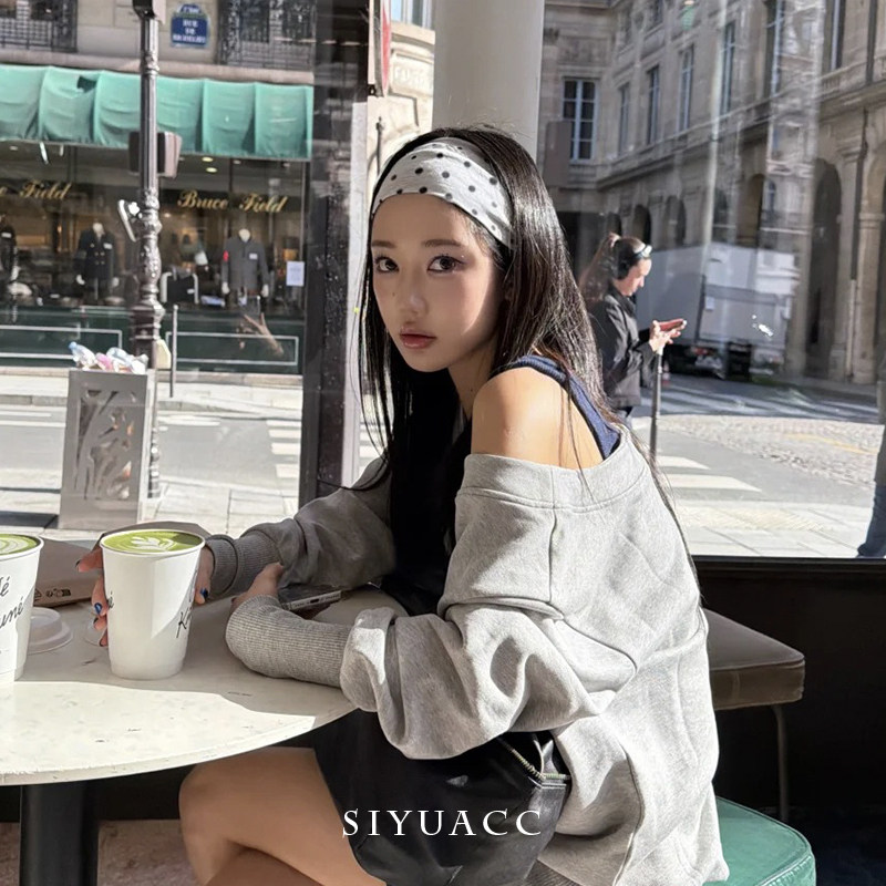 甜酷波点宽边发带女y2k辣妹美式运动头带休闲百搭少女感发饰头饰