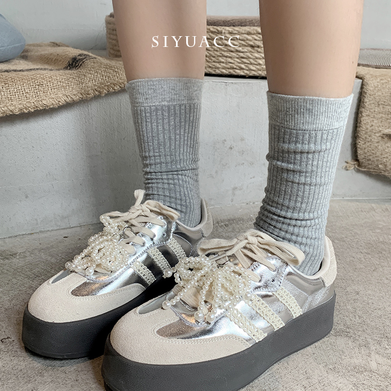 ins韩版珍珠蝴蝶结鞋扣秋冬时尚百搭鞋花鞋子挂件鞋带扣鞋饰配饰