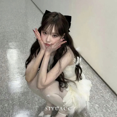 金玟庭同款黑色三层蝴蝶结发夹女