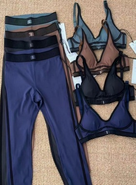 瑜伽服套装植绒高弹力运动上衣紧身裤运动健身训练服提臀高腰收腹