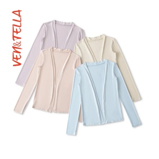 穿搭套装 外套女秋季 带胸垫抹胸背心上衣两件套 开衫 甜辣妹蓝色长袖