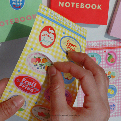 韩国fruitfries水果贴咕卡手账贴